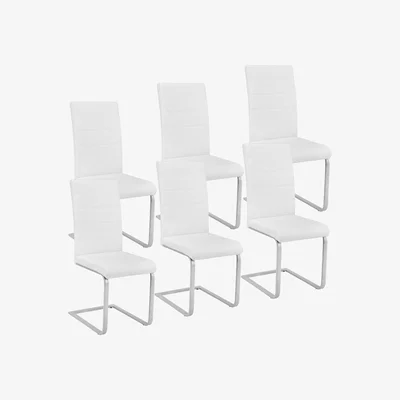 The Range Cantilevered Dining Chairs  Set Of 6 - White