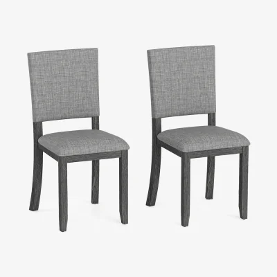 The Range Set of 2 Modern Dining Room Chairs - Grey