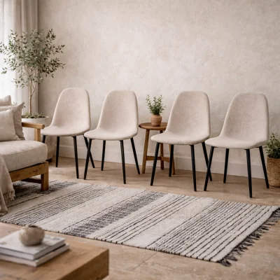 The Range Havdrup Dining Chairs Set of 4 Upholstered - Beige