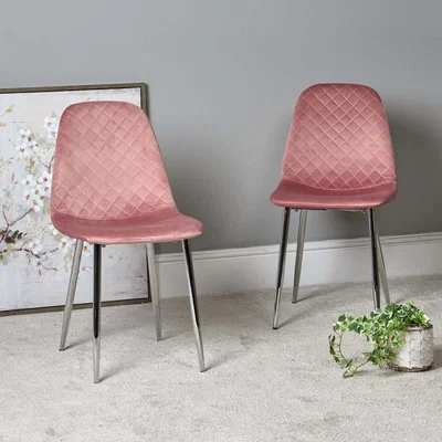 The Range Archie Dining Chair Chrome Legs - Pink