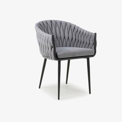 The Range Pair of Pandora Braided Dining Chairs - Grey