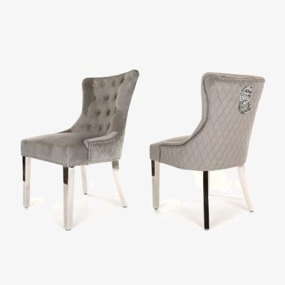 The Range Light Grey Velvet Simone Dining Chair  - Light Grey