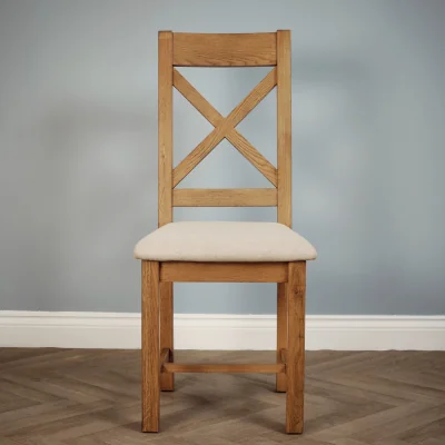 The Range Westow Oak Cross Back Dining Chair - Brown