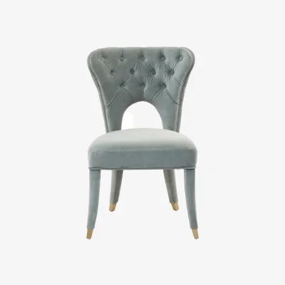 The Range Villi Blue Velvet Tufted Dining Chair - Green