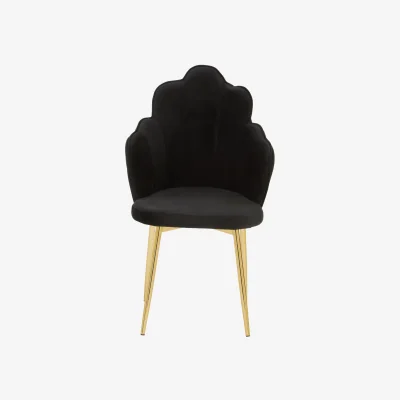 The Range Tian Black Velvet Dining Chair - Black