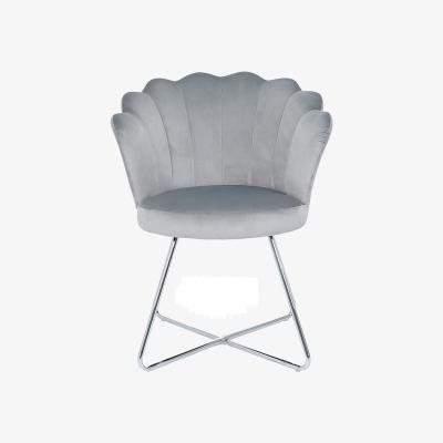 The Range Velvet Shell Dining Chairs with Silver Legs - Shiny