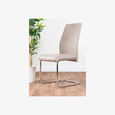 The Range 2x Lorenzo Faux Leather Chrome Dining Chairs - Yellow