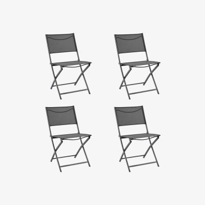 The Range Armless Patio Dining Chairs with Backrests - Dark Grey
