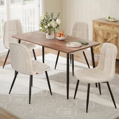 The Range Dining Chairs Set of 4, Modern Upholstered Velvet Kitchen Chairs - White
