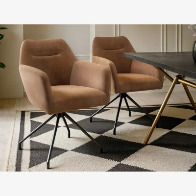 The Range Isla Swivel Dining Chair Set of 2 - Brown