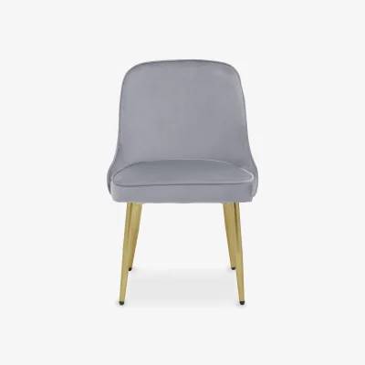 The Range Demi Grey Velvet Dining Chair - Grey