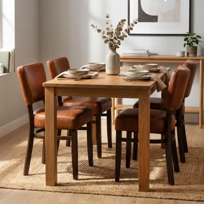 The Range Pair of Oregon Tan Dining Chairs - Tan