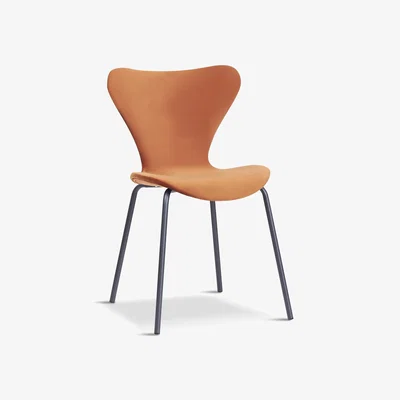 The Range 2 Clio Orange Dining Chairs, Black Metal Legs - Orange