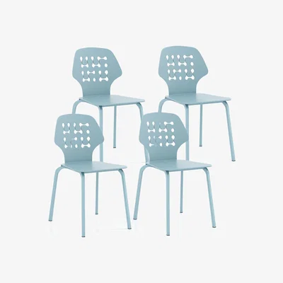 The Range Armless Guest Chair Dining Chair Set of 4  - Blue