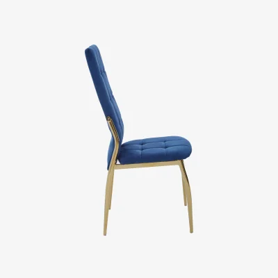 The Range Tamzin Blue Velvet High Back Dining Chair - Blue