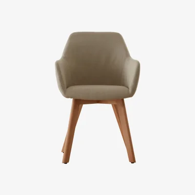 The Range Stockholm Stone Fabric Dining Chair - Natural