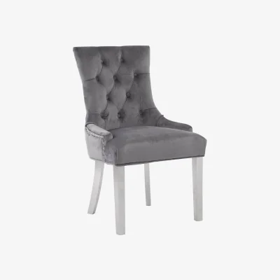 The Range Richmond Grey Velvet Dining Chair - Grey