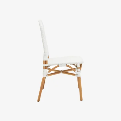 The Range Manado Natural and White Rattan Dining Chair - White
