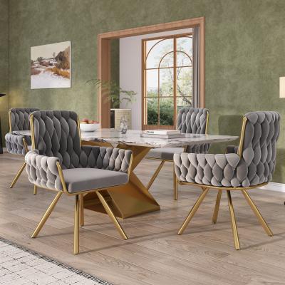 The Range dining chair with four metal support legs - Grey