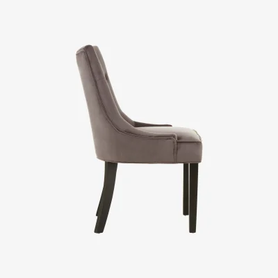 The Range Daxton Storm Grey Velvet Dining Chair - Grey