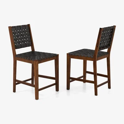 The Range Kitchen Dining Chairs Bar Stools Set of 2 - Black