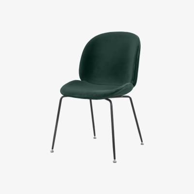 The Range Luxurious Velvet Dining Chair with Black Metal Legs - Emerald