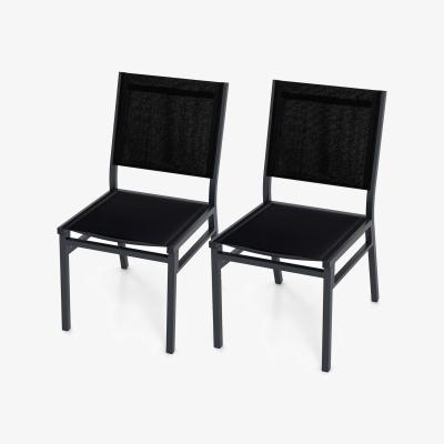 The Range Set of 2 Garden Dining Chair - Black