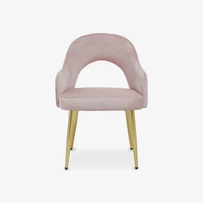 The Range Dani Dusky Pink Velvet Dining Chair - Pink