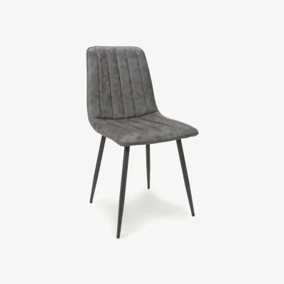 The Range Set Of 4 Lisbon Microfibre Grey Dining Chairs - Grey