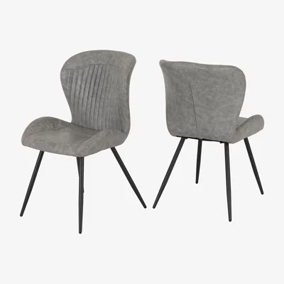 The Range Quebec Chair set of four - Grey Faux Leather