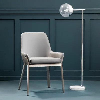 The Range Gilden Grey Faux Leather Dining Chair - Silver, Grey