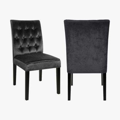The Range Crushed Velvet Side Chair Set Of 2 - Black