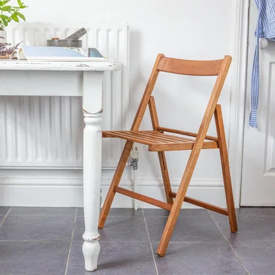 The Range Beech Wood Folding Chairs Pack of 6 - Walnut