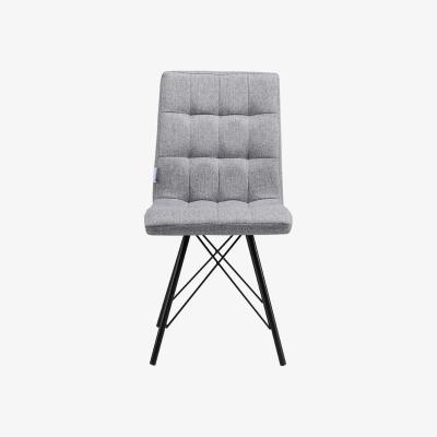 The Range 2PCS Linen Latticed Back Dining Chair Bar Stool With Crossed Metal Legs Grey - Grey