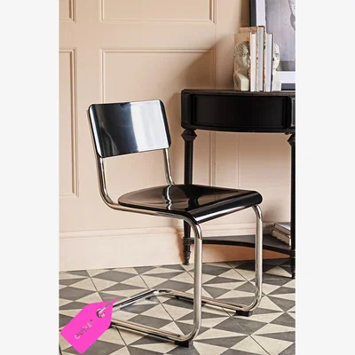 Rockett St George Retro Inspired Curved Dining Chair in Black - SECONDS