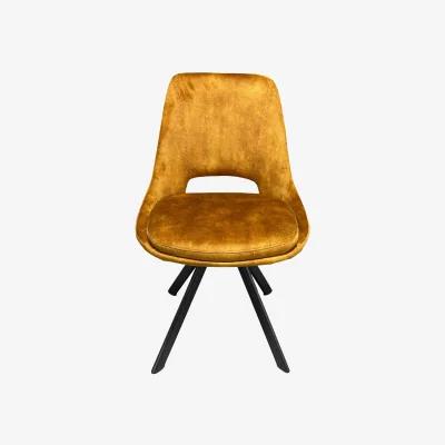 The Range Mustard Velvet Swivel Dining Chair (Set of 2) - Yellow