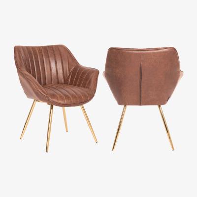 The Range Leather Accent Dining Chair - Brown