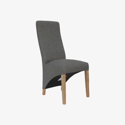 The Range Pair of Wave Back Fabric Dining Chair  - Dark Grey