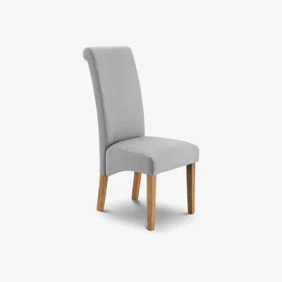 The Range Set Of 2 Rio Scrollback Fabric Chairs - Shale Grey