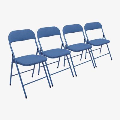 The Range Fabric Padded Metal Folding Chair - Pack of 4 - Blue