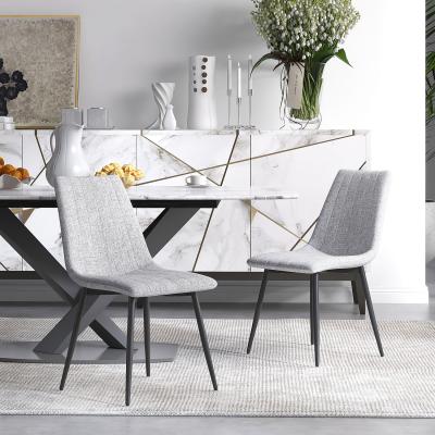 The Range Dining Chairs Set of 2, Upholstered Kitchen Chairs with Back - Grey