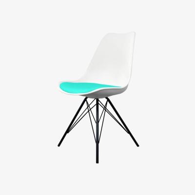 The Range Soho Plastic Dining Chair with Metal Legs - Aqua
