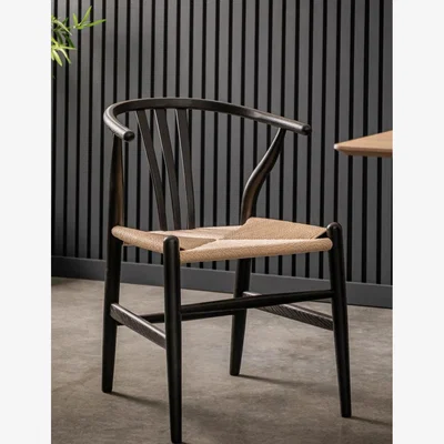 Rose & Grey Whitney Curved Black Chair - Pack of 2