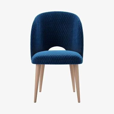 Sofa.com Darcy Dining Chair in Royal Blue Velvet Jacquard