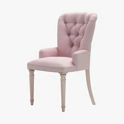 Sofa.com Sinclair Dining Chair in Powder Pink Brushed Linen Cotton
