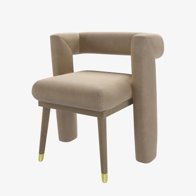 Sofa.com Fonda Dining Chair in Fawn Aquaclean Clever Velvet