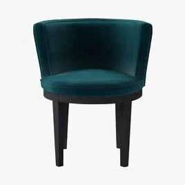 Sofa.com Margaux Dining Chair in Deep Turquoise Cotton Matt Velvet