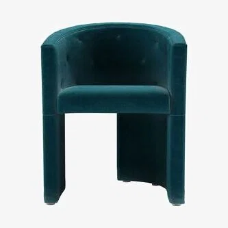 Sofa.com Coco Dining Chair in Deep Turquoise Cotton Matt Velvet