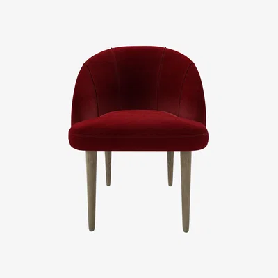 Sofa.com Piper Dining Chair in Claret Cotton Matt Velvet - sofa.com