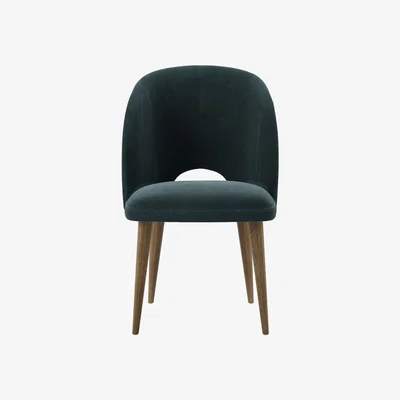 Sofa.com Darcy Dining Chair in Deep Forest Aquaclean Clever Velvet